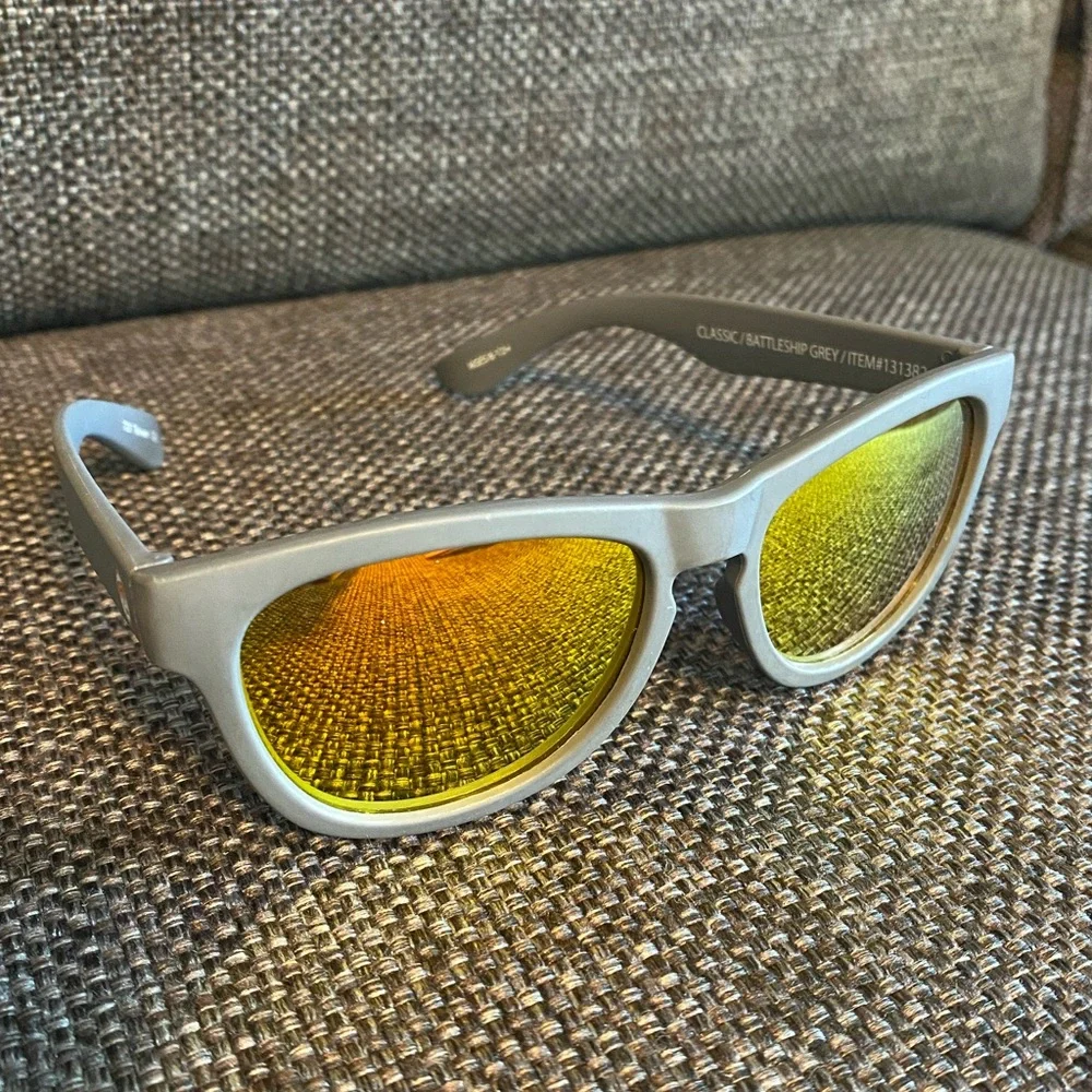 😎 Kids minishades Polarized Sunglasses, Gray with Orange Mirror Lenses